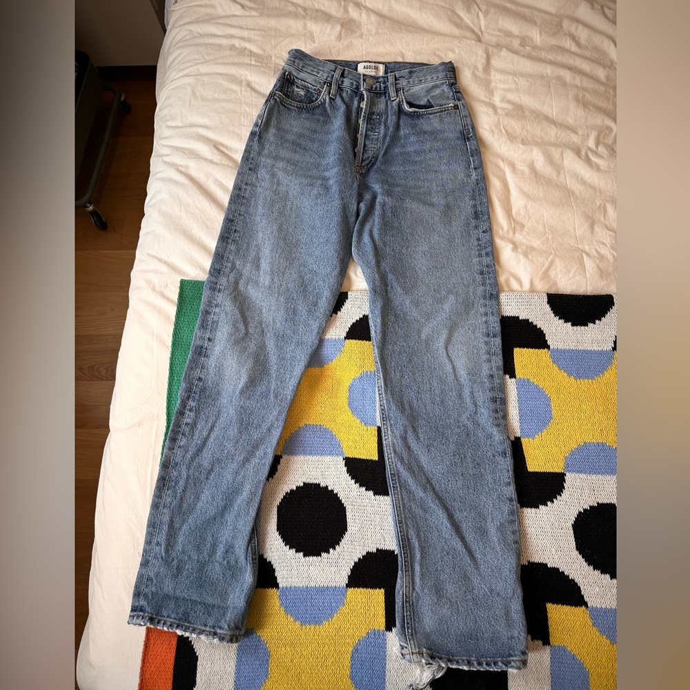Agolde straight leg light wash jeans, size 24